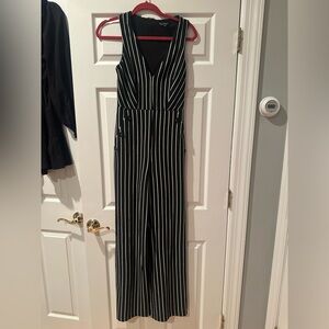Miss Selfridge Black and White Pinstripe Jumpsuit